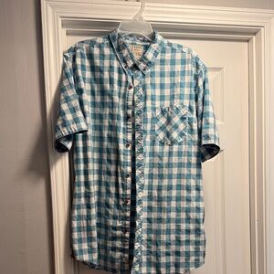 Men's Blue Buffalo Check Short-Sleeve Button-Down Shirt